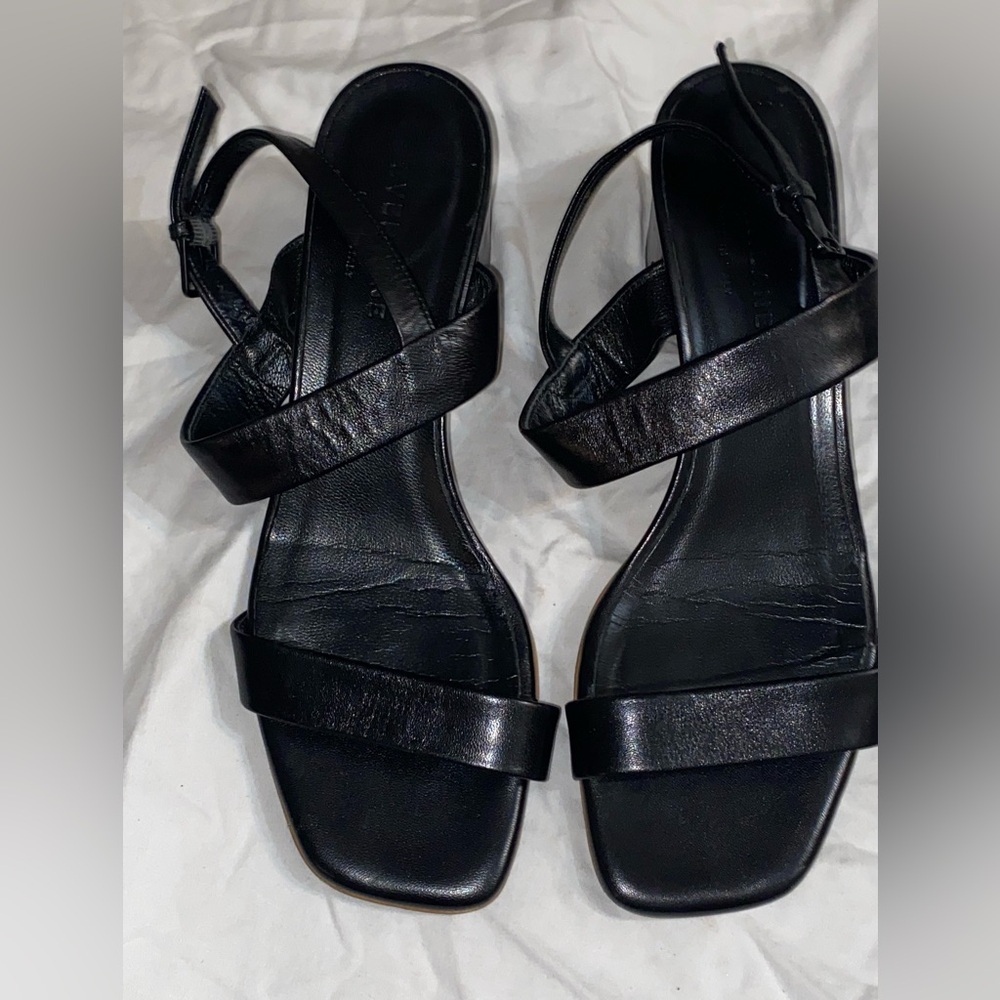 Everlane Black Leather Strappy Sandals